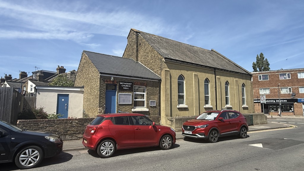 Lot: 149 - FORMER VICTORIAN METHODIST CHURCH WITH POTENTIAL - External image of church from Church Road